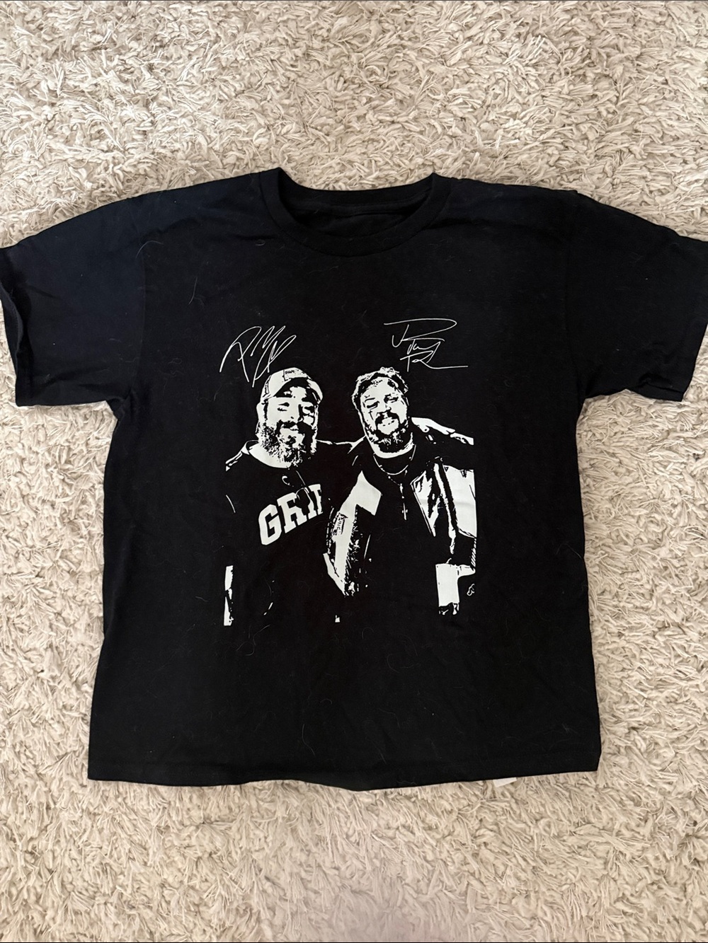 Black Graphic Kids' T-Shirt with Duo Portrait